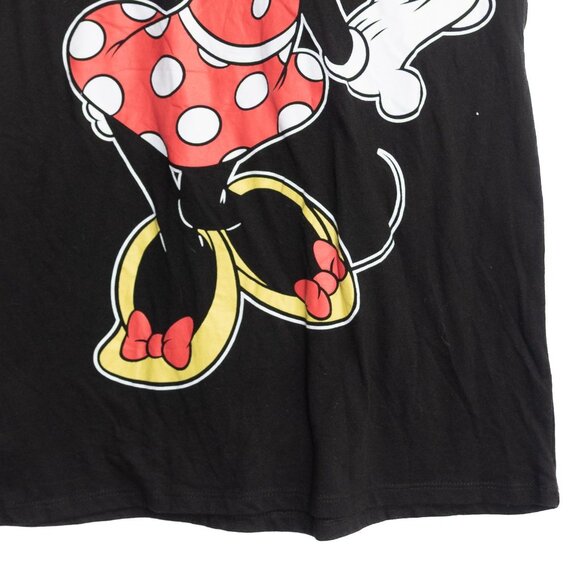 Disney Minnie Mouse Size XL(15-17) Black Red Polka Dot Graphic Tee Shirt Top - Picture 4 of 8
